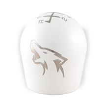 Billetworkz Mustang Weighted Shift Knob - Coyote Engraved - Gloss White (15-26)