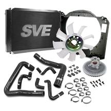 SVE Mustang Aluminum Radiator & Stock Fan Kit  - Black (86-93) 5.0