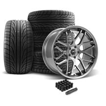 Mustang Downforce Wheel & Ohtsu Tire Kit  - 20x8.5/10 - Gloss Graphite (05-14)