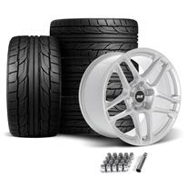 SVE Mustang X500 Wheel & Nitto Tire Kit - 19x10 - Gloss Silver (05-14)