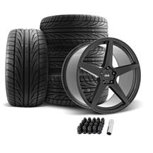 SVE Mustang XS5 Wheel & Tire Kit - 20x8.5/10  - Tuxedo Black - Ohtsu Tires (05-14)