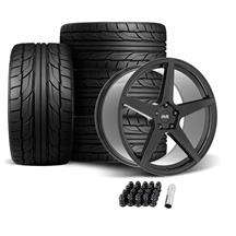 SVE Mustang XS5 Wheel & Tire Kit - 20x8.5/10  - Tuxedo Black - NT555 G2 Tires (05-14)