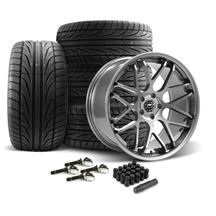 Mustang Downforce Wheel & Ohtsu Tire Kit  - 20x8.5/10 - Gloss Graphite (15-23)