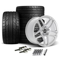 SVE Mustang X500 Wheel & Nitto Tire Kit - 19x10 - Gloss Silver (15-23)