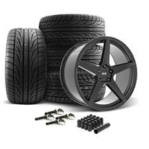 SVE Mustang XS5 Wheel & Tire Kit - 20x8.5/10  - Tuxedo Black - Ohtsu Tires (15-23)