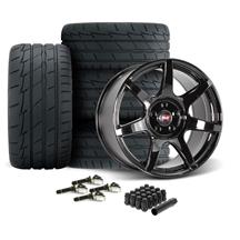 SVE Mustang R350 Wheel & Firestone Tire Kit - 19x10/11  - Gloss Black (15-23)