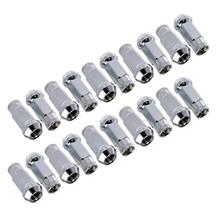 Mustang Open End Knurled Lug Nut Kit  - Chrome (15-25)