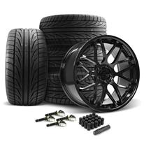 Mustang Downforce Wheel & Ohtsu Tire Kit - 20x8.5/10  - Gloss Black (2024)