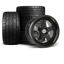 SVE Mustang 4 Lug SC Wheel & Nitto Tire Kit  - 17x9/10 - Gloss Black (79-93)