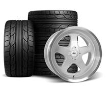 SVE Mustang 4 Lug SC Wheel & Nitto Tire Kit  - 17x9/10 - Silver (79-93)