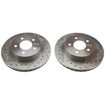 PowerStop Mustang Rear Brake Rotor Kit - Drilled & Slotted - 11.375" (84-86) SVO AR8121XPR