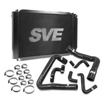 SVE Mustang Aluminum Radiator Kit w/ Silicone Hoses  - Black (86-93) 5.0