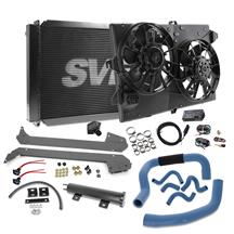 SVE Mustang Aluminum Radiator & Contour Fan Kit with HD Hoses  - Black (86-93) 5.0