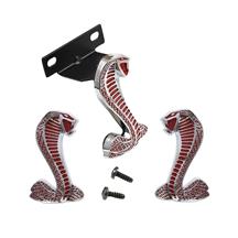 Mustang Cobra Grille & Fender Emblem Kit  - Chrome w/ Red Accents (94-04)
