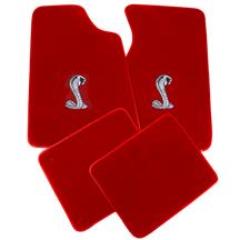 ACC Mustang Floor Mats w/ Cobra Snake Logo -  Scarlet Red  (82-92) FM06PN-815-135