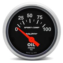 Autometer Sport Comp Oil Pressure Gauge 2 1/16" 3327