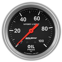 Auto Meter Sport Comp Oil Pressure Gauge - 2 5/8" 3421