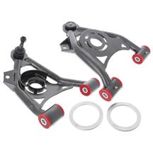 BMR Mustang Tubular Front Control Arms w/ Spring Cups  - Raised Ball Joint - Black (79-93) AA037H