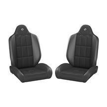 Corbeau Bronco Baja RS Reclining Suspension Seat Pair  - Vinyl w/ Cloth Inserts - Black (92-96) 66402BPR