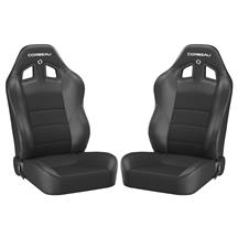 Corbeau Bronco Baja XRS Reclining Suspension Seat Pair  - Vinyl w/ Cloth Inserts - Black (92-96) 96602BPR