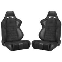 Corbeau Mustang LG1 Microsuede Seat Pair  - Black S25501PR