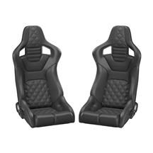 Corbeau RRB Pair - Diamond Pattern  - Black Vinyl w/ Black Stitching 84912