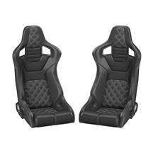 Corbeau  RRB Pair - Diamond Pattern  - Black Vinyl w/ White Stitching 84913