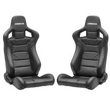 Corbeau Sportline RRS Racing Seat Pair  - Black Leather 399560