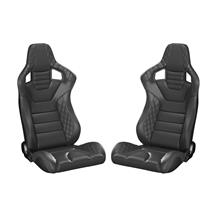 Corbeau Sportline RRS Racing Seat Pair  - Black Vinyl Diamond/Black Stitching CSU-74901DS