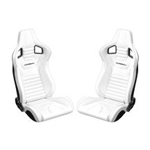 Corbeau Sportline RRS Racing Seat Pair  - White Vinyl/Black Stitching  399561