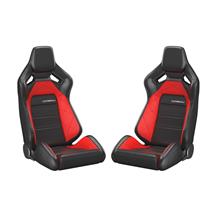 Corbeau Sportline RRX Reclining Seat - Black W/ Red Insert 55070