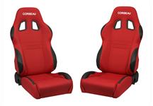 Corbeau A4 Cloth Seat Pair - Red 60097PR