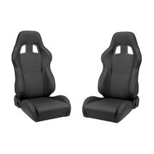 Corbeau Mustang A4 Leather Seat Pair  - Black L60091