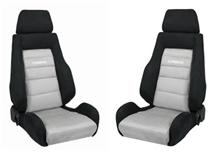 Corbeau Mustang GTS 2 Seat Pair Black Microsuede/Gray Microsuede Inserts S20309PR