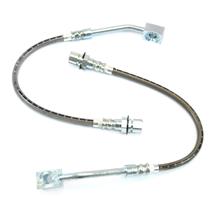 J&M Mustang Front Stainless Steel Brake Hoses - 94-04 Twin Piston Calipers (87-93) 22517FOX