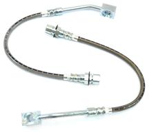 J&M Mustang Front Stainless Steel Brake Hoses - 94-04 Twin Piston Calipers (87-93) 22517FOX