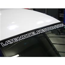 Mustang Late Model Restoration Windshield Banner  - White (05-14)