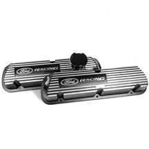 Ford Racing Mustang Short Valve Covers w/ Ford Racing Logo - Black M-6000-J302R