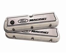 Ford Racing Mustang Logo Tall Valve Covers - Polished (79-95) 5.0 M-6582-E302P