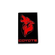 Coyote Badge Shop Mustang V3 Coyote Emblem  - Black w/ Red (79-24) V3-COY-RB