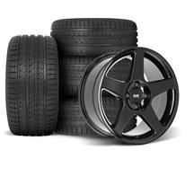 SVE Mustang 4 Lug 03 Cobra Wheel & Sumitomo Tire Kit - 17x8  - Black (79-93)