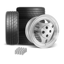 Mustang 4 Lug TRX R390 Style Wheel & Firestone Tire Kit - 16x7 - Machined (79-93)