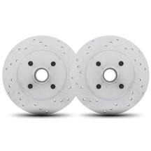 Mustang 11" Front 4 Lug Brake Rotors | Drilled & Slotted (87-93) 5.0