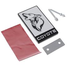 MF-Auto Designs Mustang Coyote Emblem  - White w/ Black (15-23) V2-COY-W