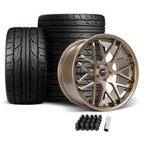 Mustang Downforce Wheel & Nitto Tire Kit  - 20x8.5/10 - Satin Bronze (05-14)