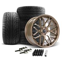 Mustang Downforce Wheel & Ohtsu Tire Kit  - 20x8.5/10 - Satin Bronze (15-22)