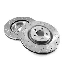 Mustang Front Brake Rotors - 14" - Drilled & Slotted (15-23) Ecoboost PP/GT