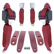 Mustang Front Seat Belt Kit  - Red (90-92)