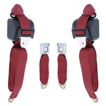 Mustang Front Seat Belt Set  - Red (90-92) MU90932007  