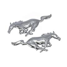 Mustang 4" Running Pony Emblem Pair  - Chrome (79-21) F4ZZ-6313208-EM